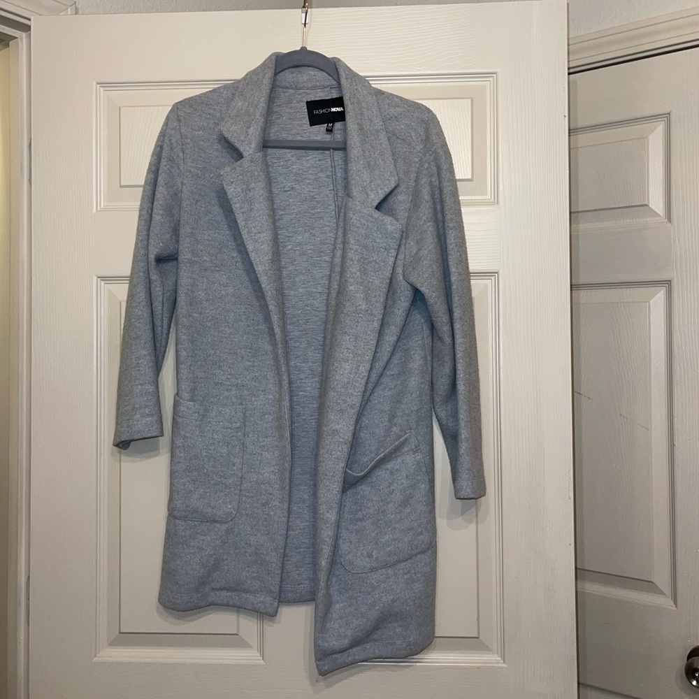 Fashionnova gray trench coat size M